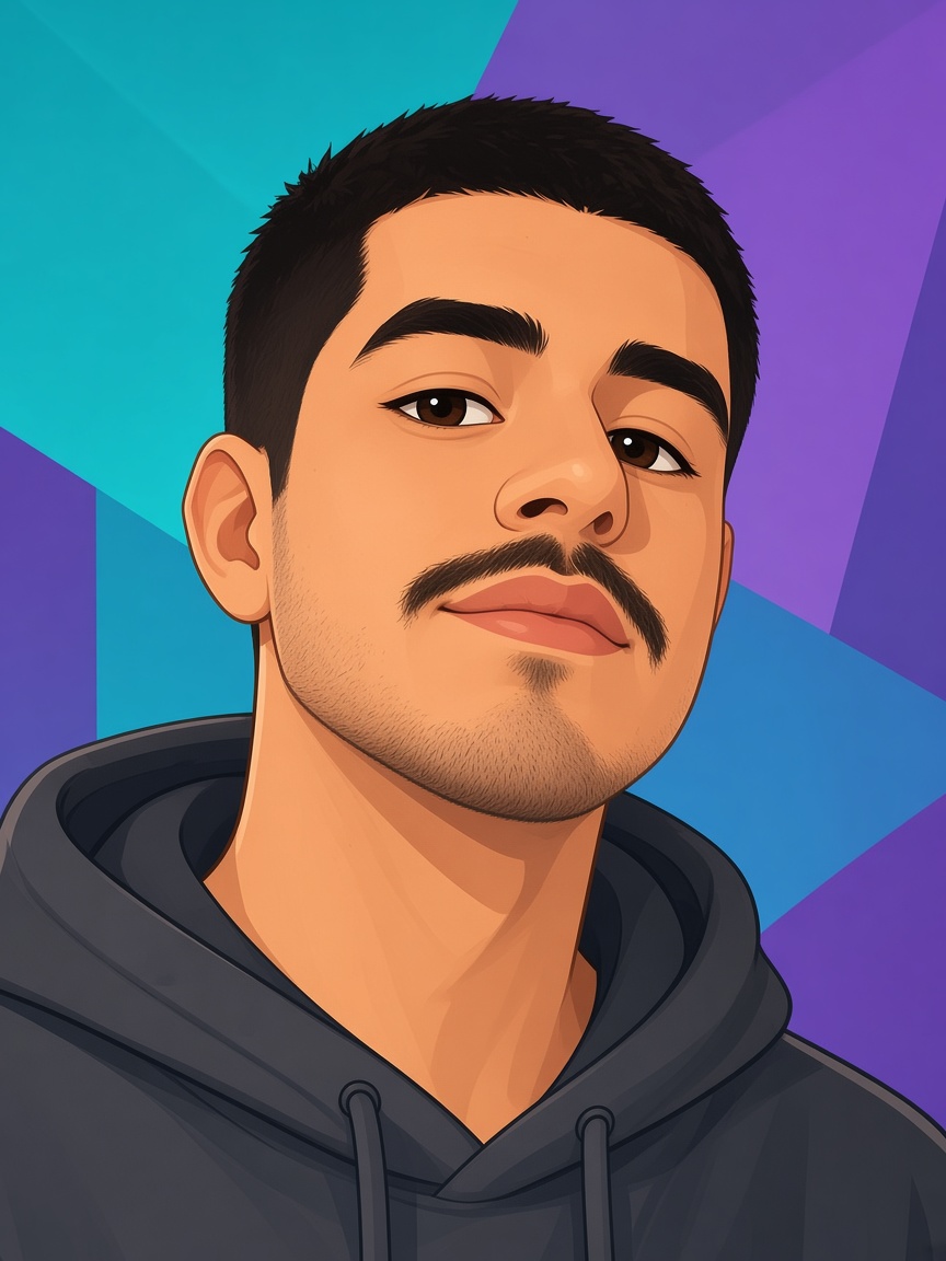 Retrato em cartoon de João, desenvolvedor full stack